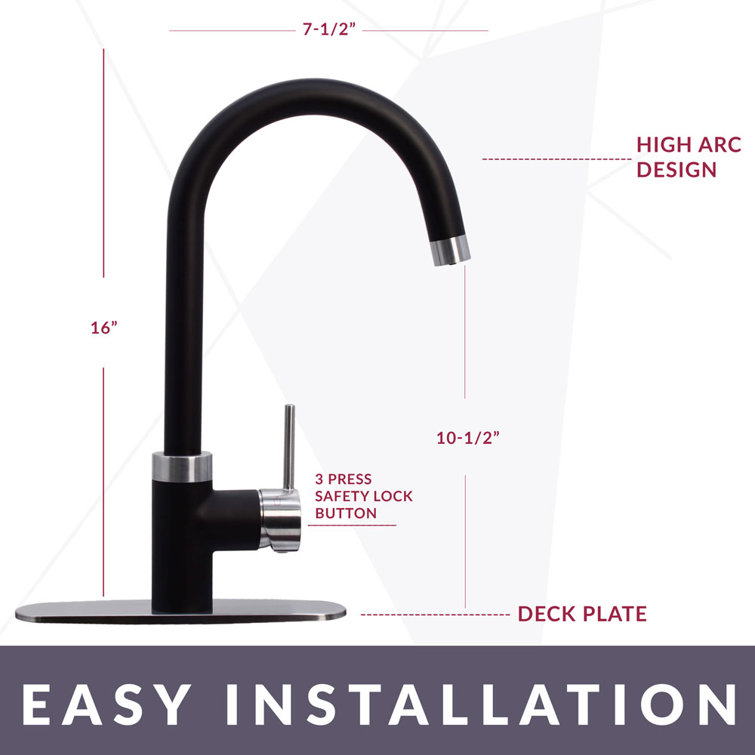 Matte Black and Stainless Steel 3-in-1 Kitchen Faucet with Instant Hot Water Tank