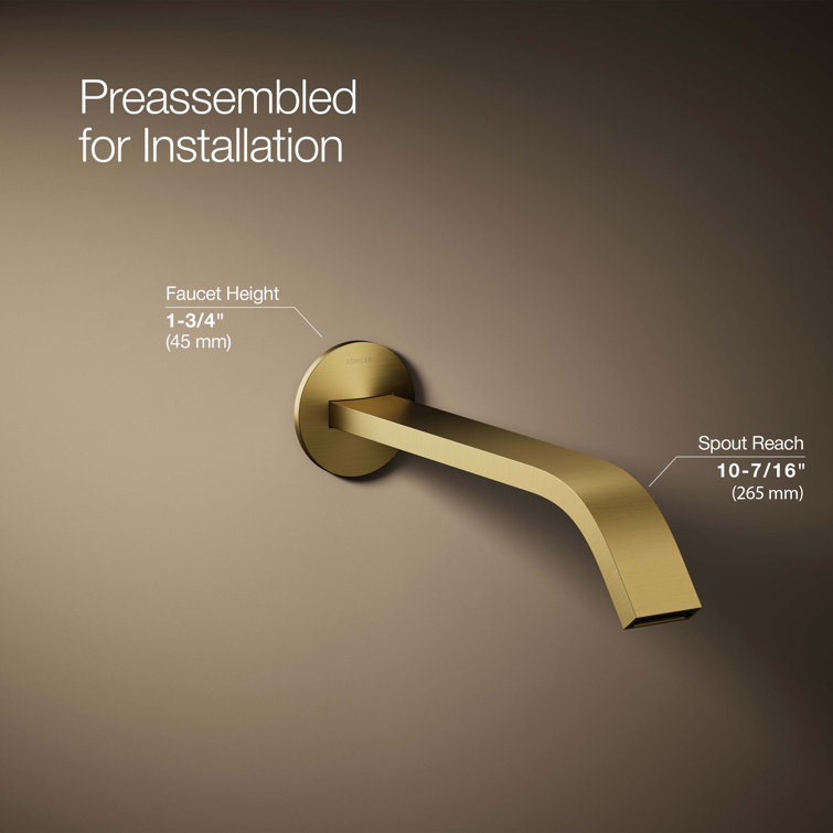 Brushed Brass Single Hole Bathroom Faucet with Lever Handle