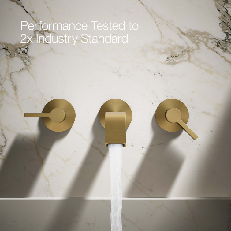Brushed Brass Single Hole Bathroom Faucet with Lever Handle