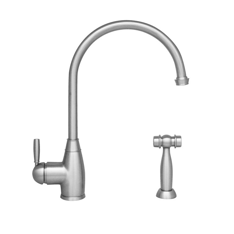 Polished Chrome Single Handle Kitchen Faucet with Side Spray