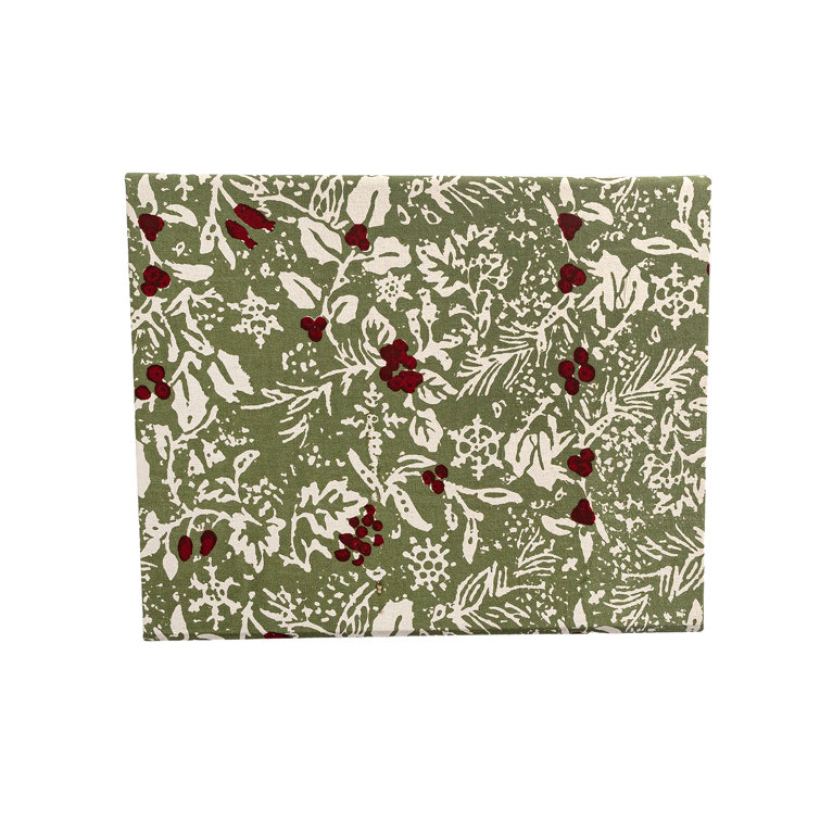 Hand Printed Green and Red Cotton Decorative Box