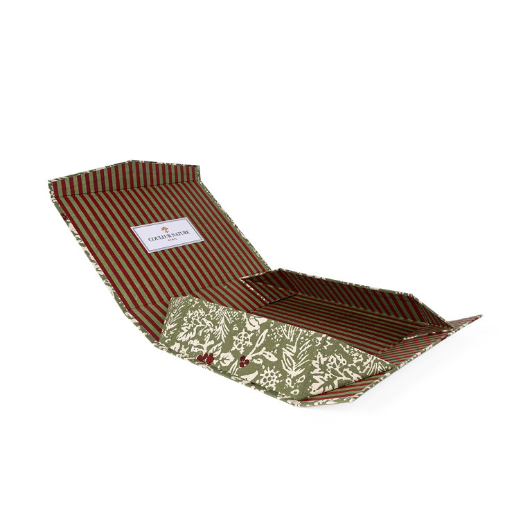 Hand Printed Green and Red Cotton Decorative Box