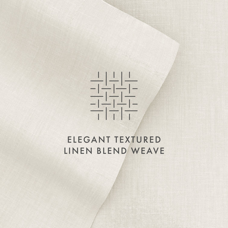 Full Natural Bamboo Linen Blend 4-Piece Sheet Set