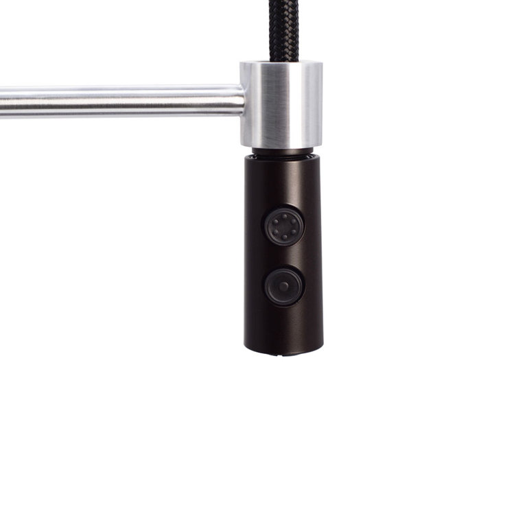 21" Matte Black Stainless Steel Pull Down Kitchen Faucet