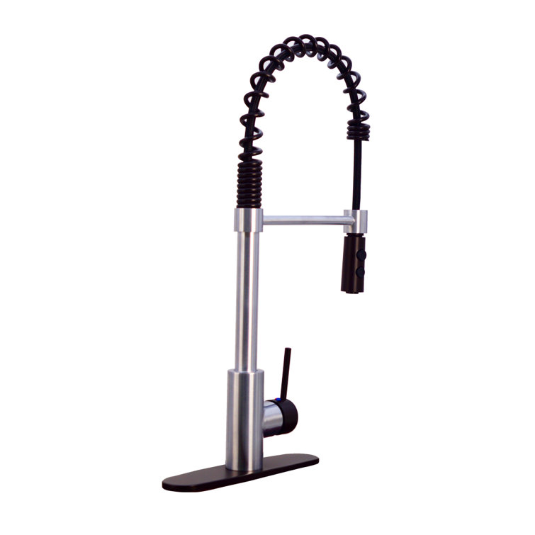 21" Matte Black Stainless Steel Pull Down Kitchen Faucet
