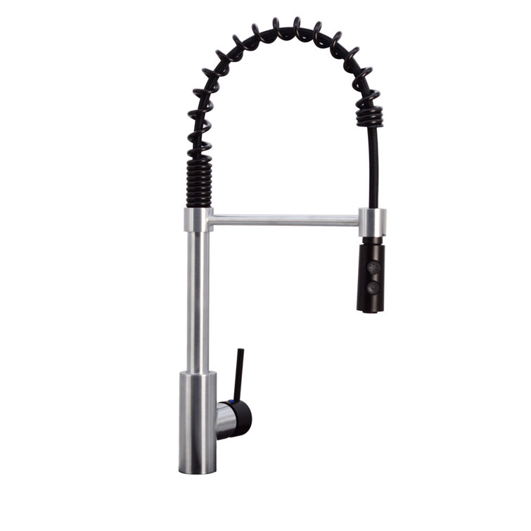 21" Matte Black Stainless Steel Pull Down Kitchen Faucet
