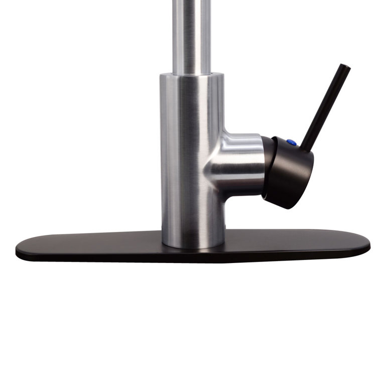 21" Matte Black Stainless Steel Pull Down Kitchen Faucet