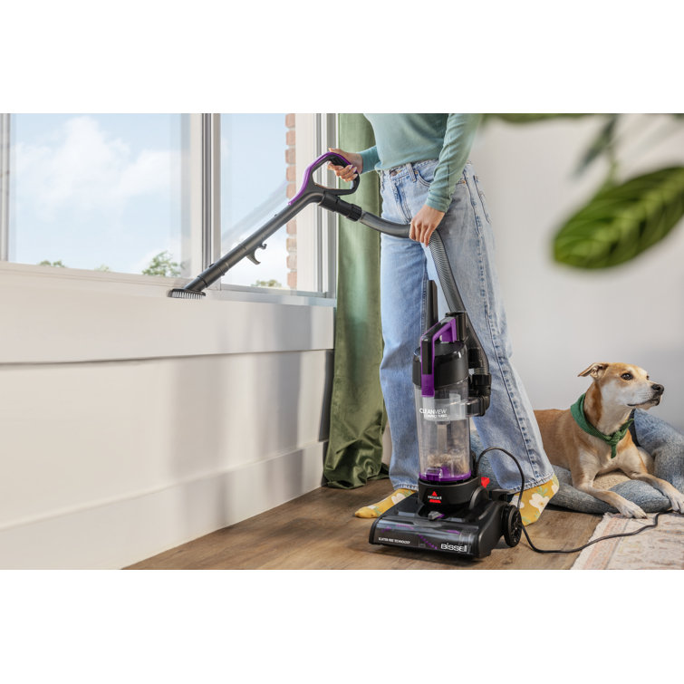 Compact Black and Purple Bagless Upright Vacuum Cleaner for Pets