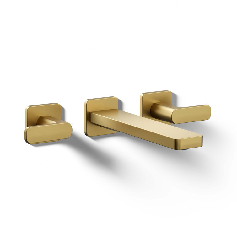 Gold Wall-Mount Bathroom Sink Faucet Trim Set