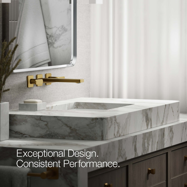 Gold Wall-Mount Bathroom Sink Faucet Trim Set