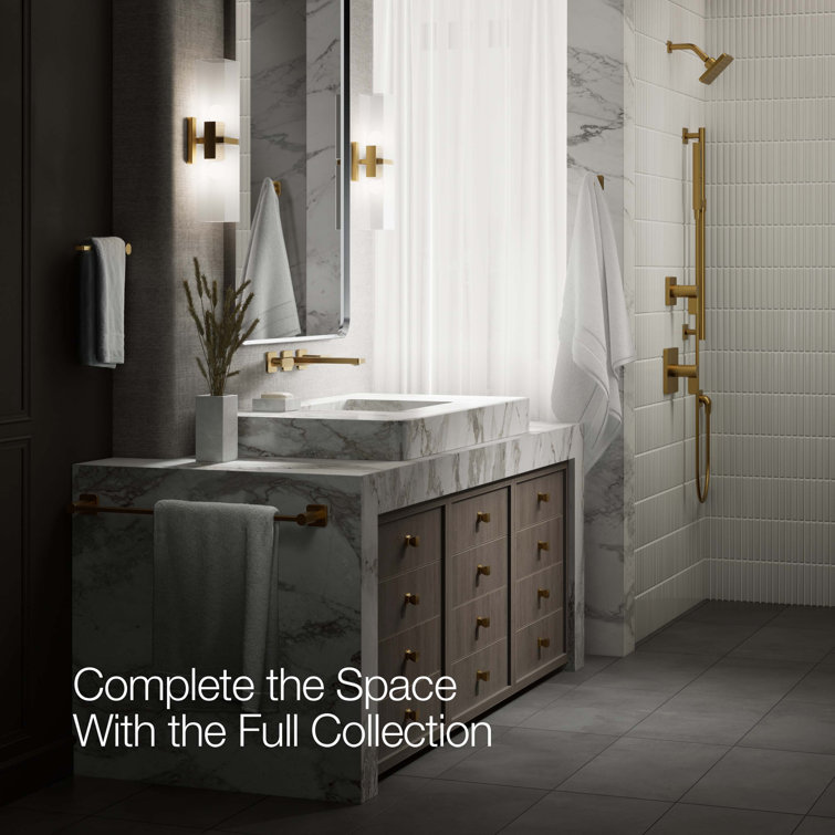 Gold Wall-Mount Bathroom Sink Faucet Trim Set