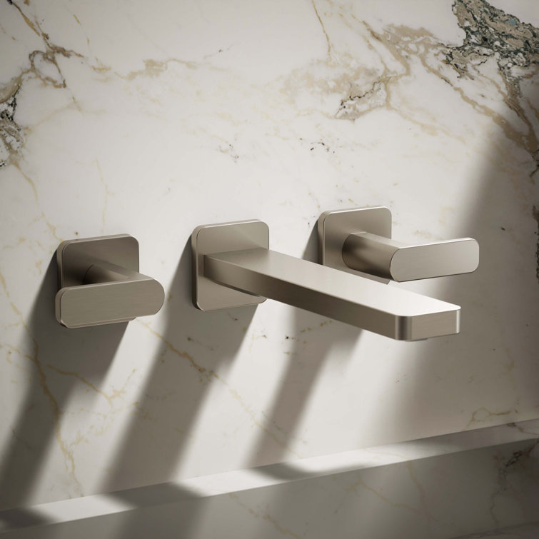 Gold Wall-Mount Bathroom Sink Faucet Trim Set