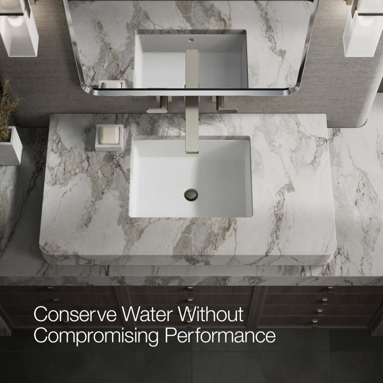 Brushed Nickel Wall-Mounted Bathroom Sink Faucet with Lever Handles
