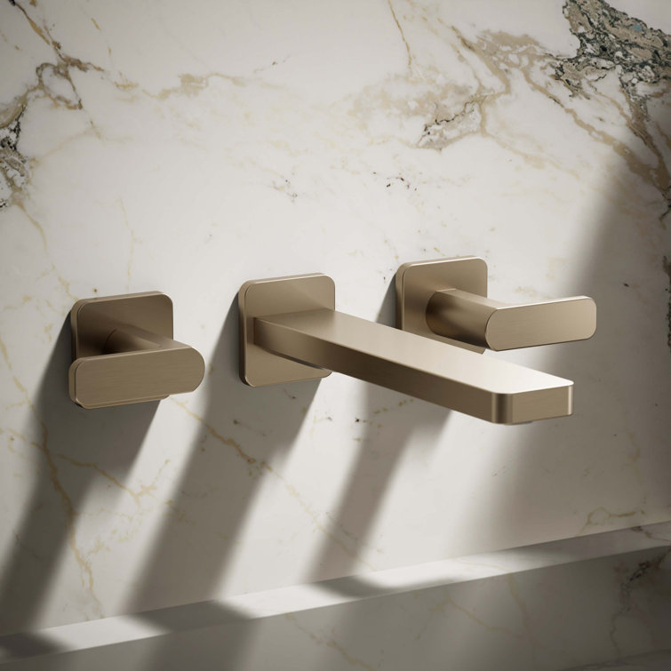 Gold Wall-Mount Bathroom Sink Faucet Trim Set
