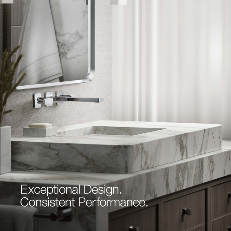 Polished Chrome Wall-Mount Bathroom Faucet with Lever Handles
