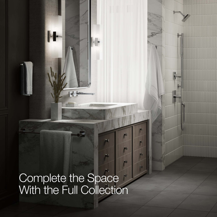 Polished Chrome Wall-Mount Bathroom Faucet with Lever Handles