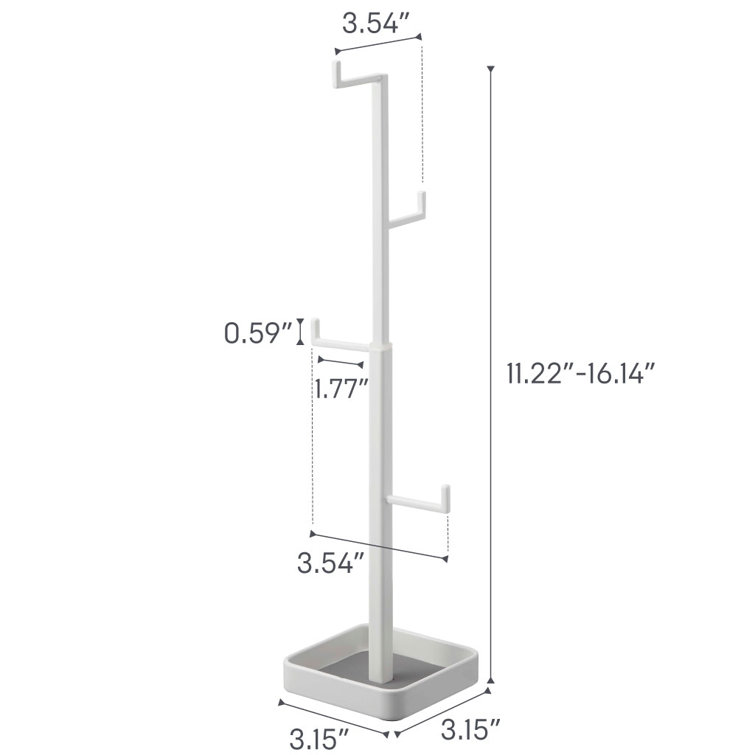 White Adjustable Metal Jewelry Stand with Tray