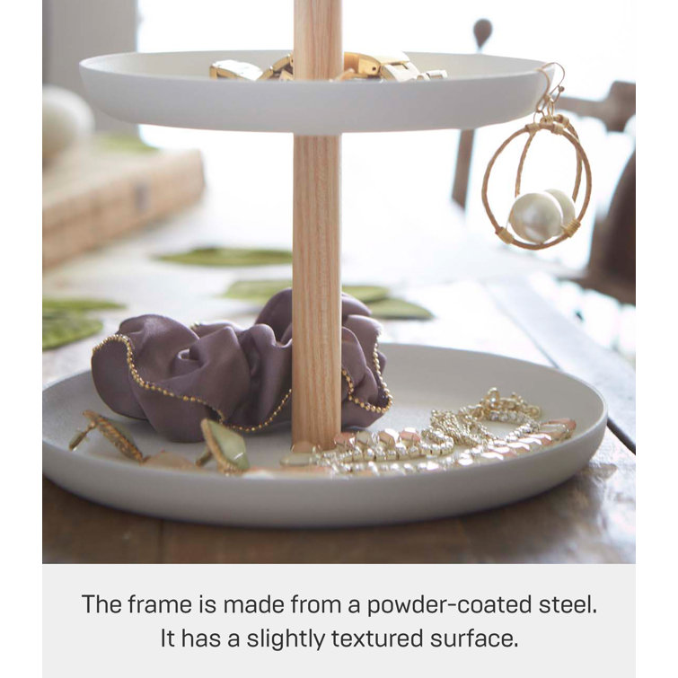 Tosca Contemporary Steel & Wood Tiered Accessory Tray