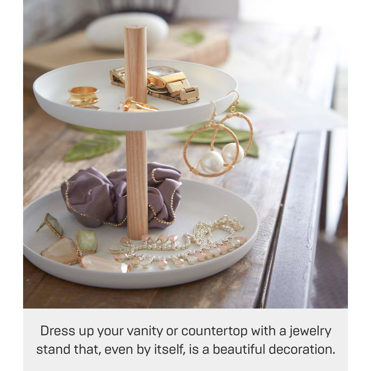 Tosca Contemporary Steel & Wood Tiered Accessory Tray