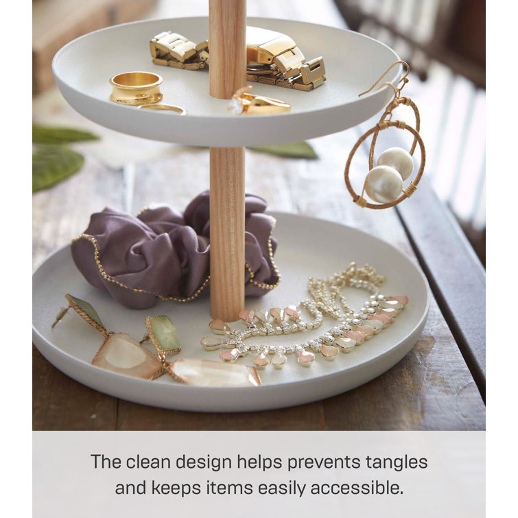 Tosca Contemporary Steel & Wood Tiered Accessory Tray