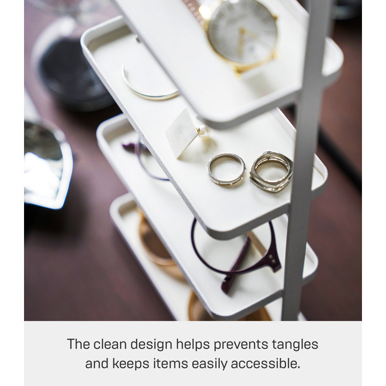 White 4-Tier Metal Jewelry and Accessory Stand