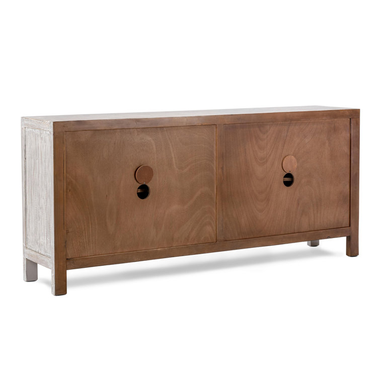 Astrid 86" Vintage Cream Pine Wood Sideboard