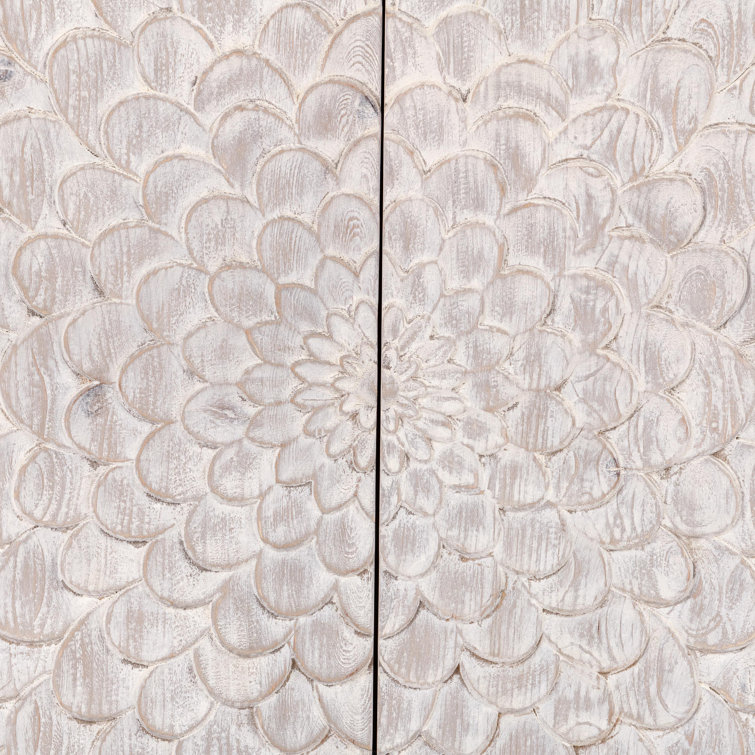 Astrid 86" Vintage Cream Pine Wood Sideboard