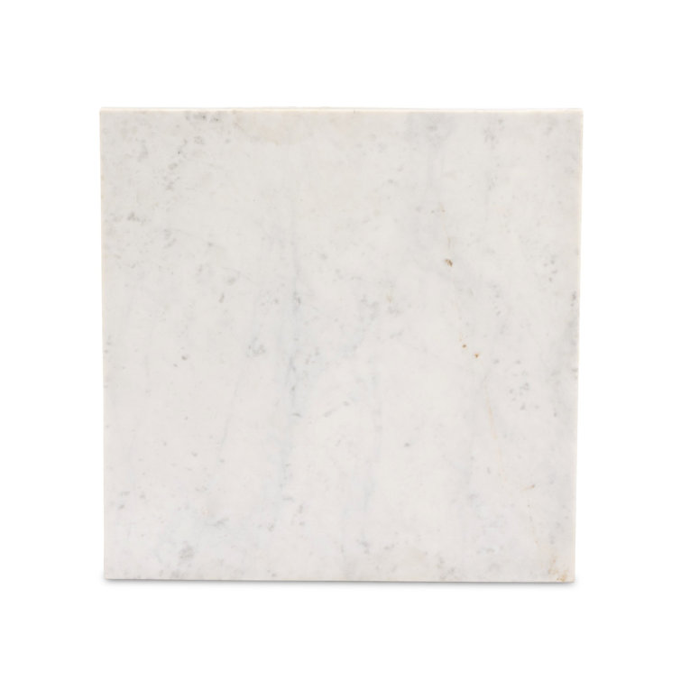 Brass and White Marble Rectangular Side Table