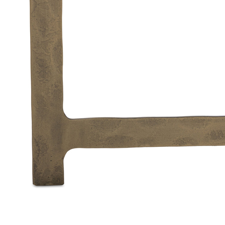 Brass and White Marble Rectangular Side Table