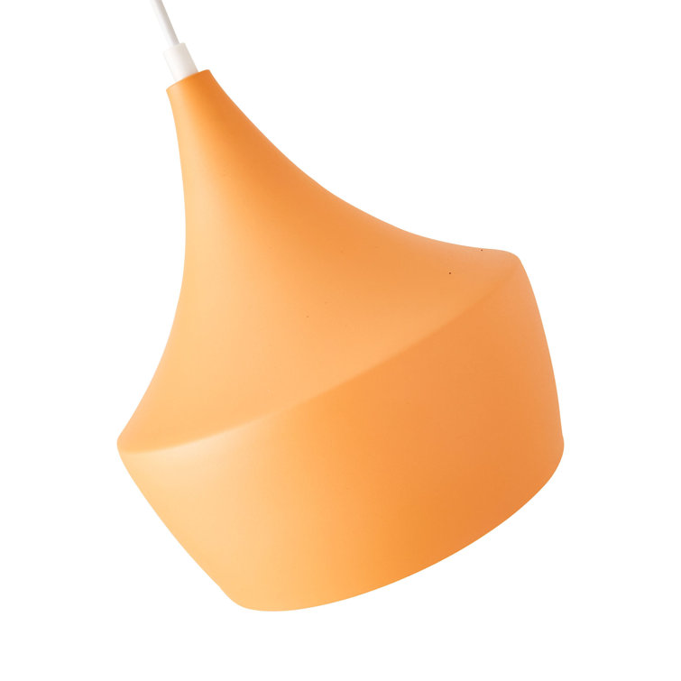 Vintage Orange Metal Dome Pendant Light
