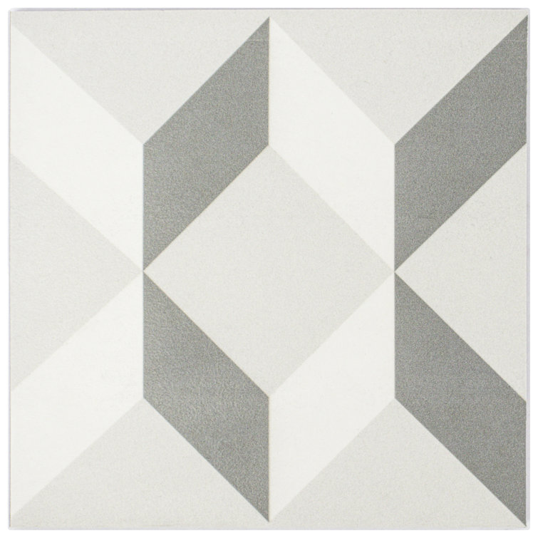 Felix 7x7 Greyscale Matte Porcelain Patterned Tile