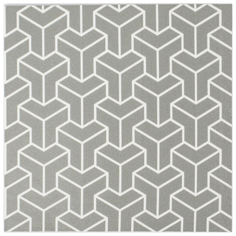 Felix 7x7 Greyscale Matte Porcelain Patterned Tile