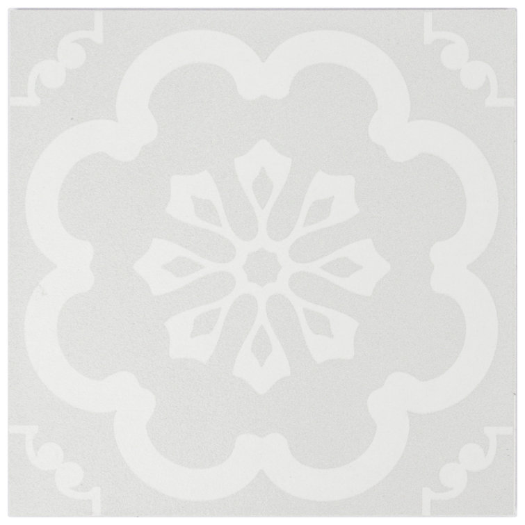 Felix 7x7 Greyscale Matte Porcelain Patterned Tile