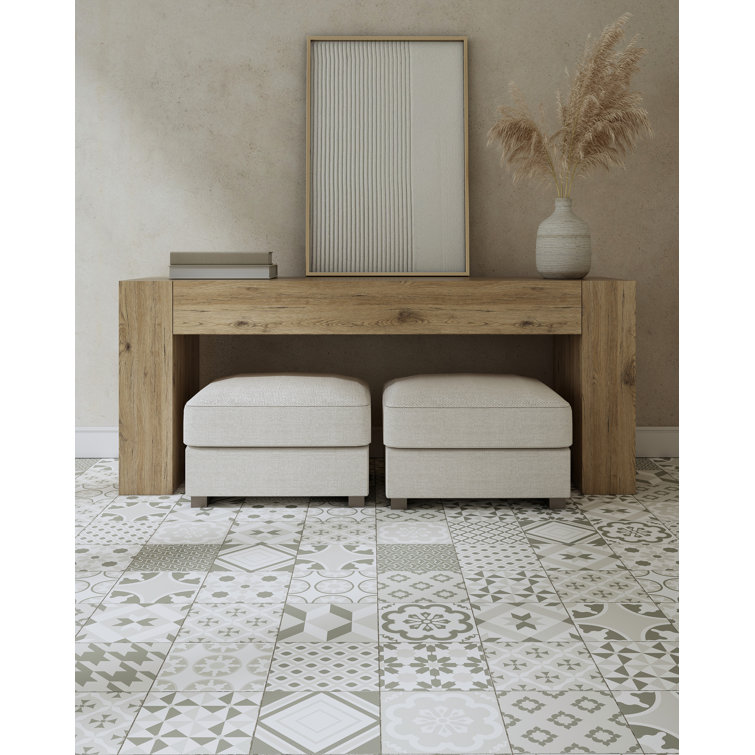 Felix 7x7 Greyscale Matte Porcelain Patterned Tile