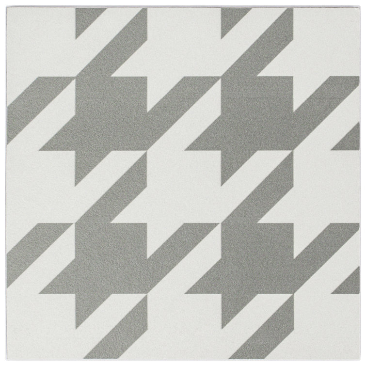 Felix 7x7 Greyscale Matte Porcelain Patterned Tile