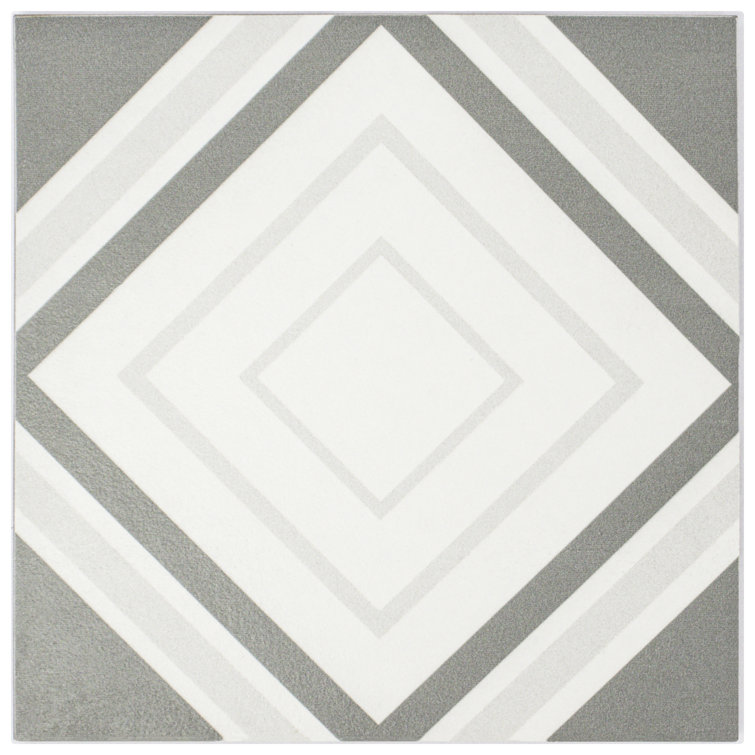 Felix 7x7 Greyscale Matte Porcelain Patterned Tile