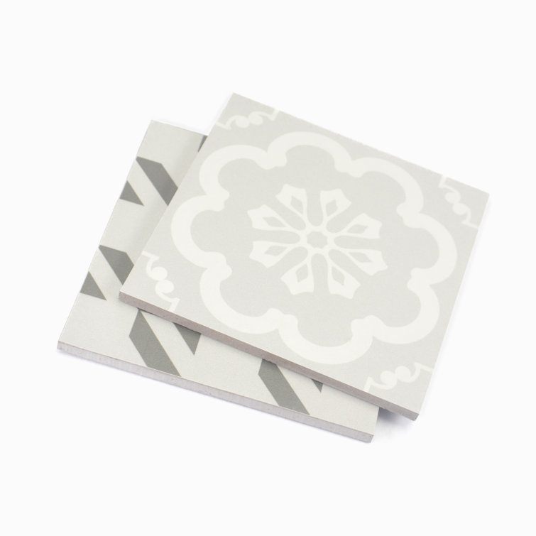 Felix 7x7 Greyscale Matte Porcelain Patterned Tile