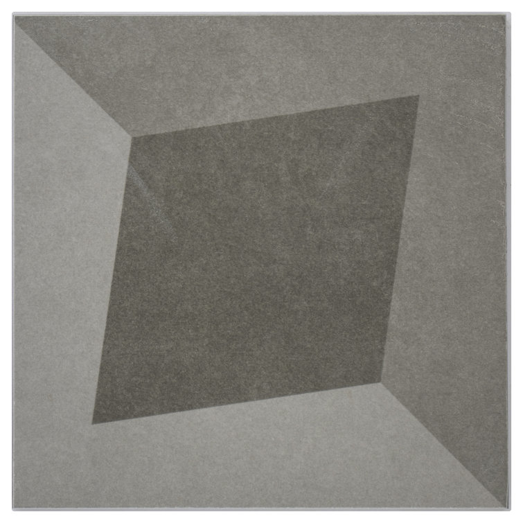 Gray Geometric Matte Porcelain 8x8 Wall Tile