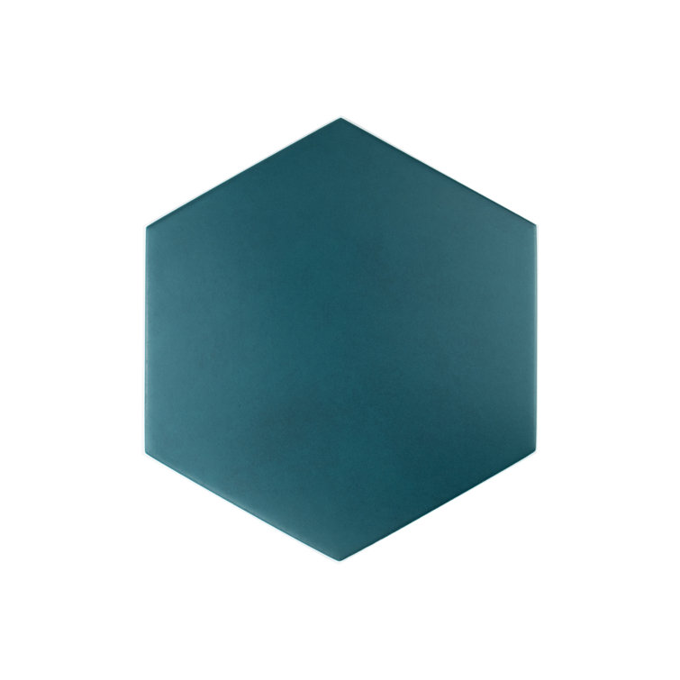 Blue Matte 9x10 Hexagon Porcelain Tile