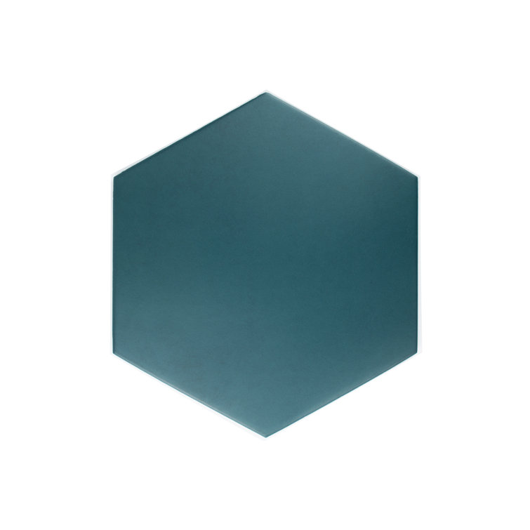 Blue Matte 9x10 Hexagon Porcelain Tile