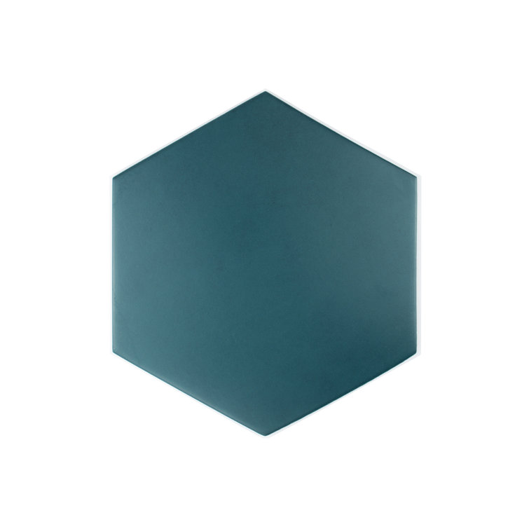 Blue Matte 9x10 Hexagon Porcelain Tile