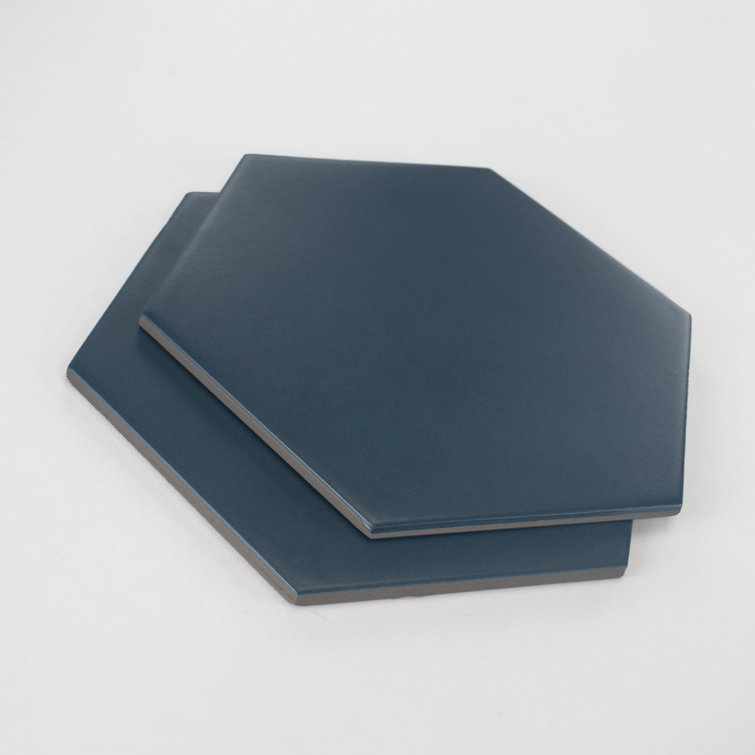 Blue Matte 9x10 Hexagon Porcelain Tile