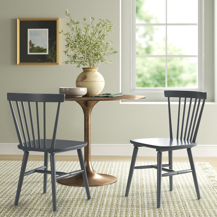 Transitional Gray 20" Solid Wood Spindle Side Chair Set