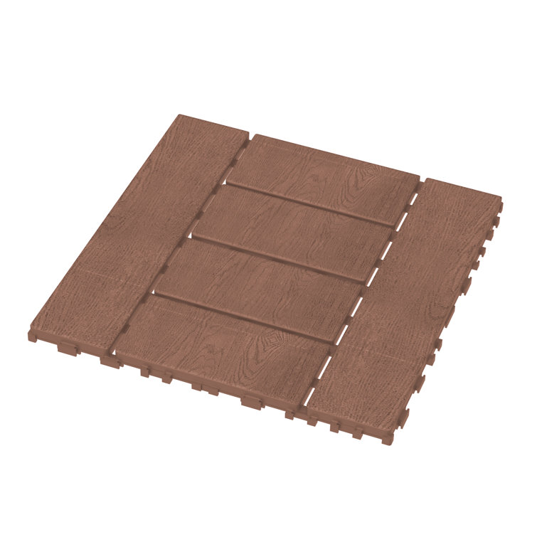 Brown 12'' x 12'' Polypropylene Interlocking Deck Tiles