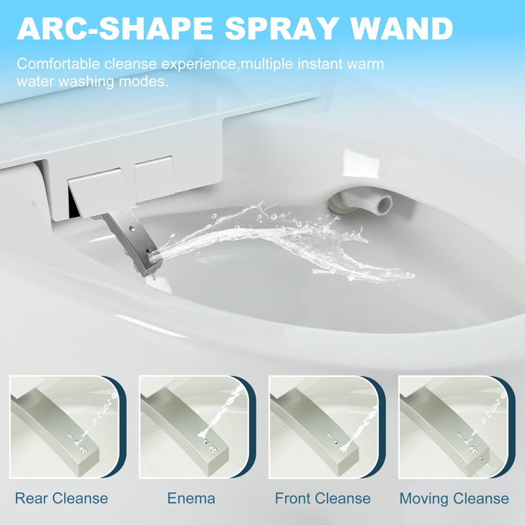 White Elongated High Efficiency Macerating Smart Toilet