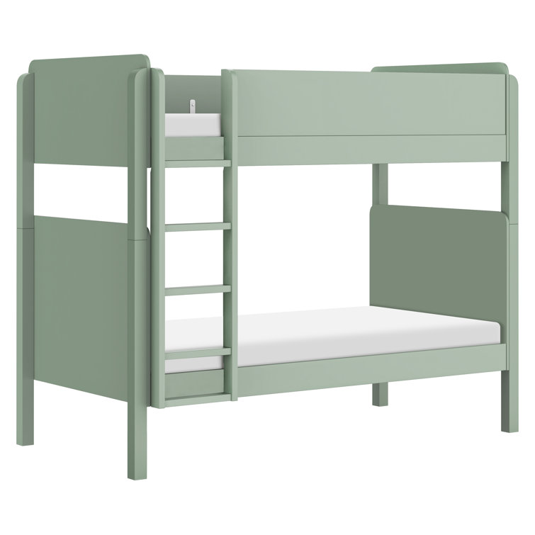 Light Sage Pine Twin Bunk Bed with Ladder