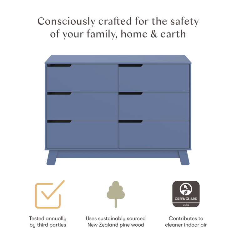 Hudson Cove Blue 48" GREENGUARD Certified Double Dresser with Drawers