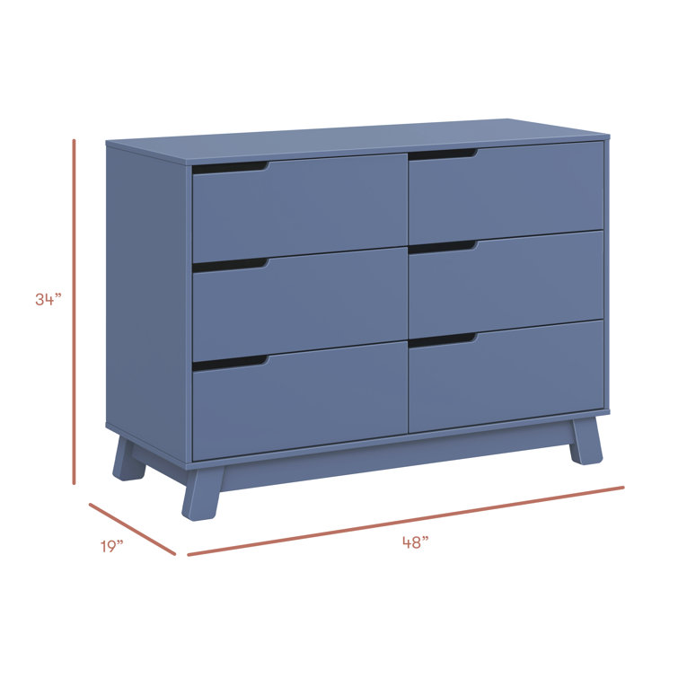 Hudson Cove Blue 48" GREENGUARD Certified Double Dresser with Drawers