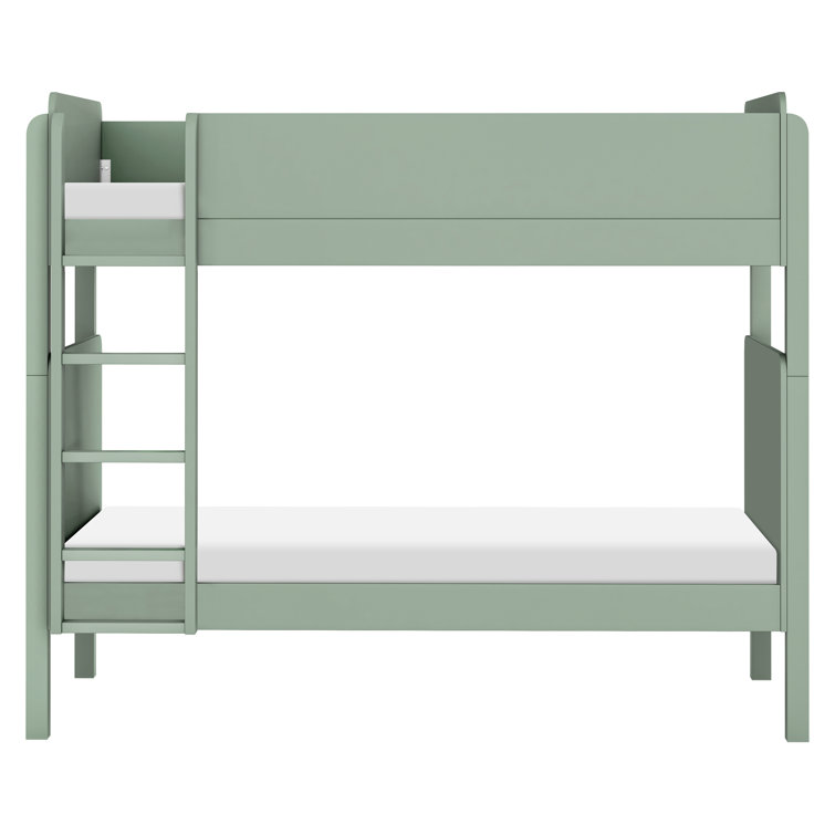 Light Sage Pine Twin Bunk Bed with Ladder