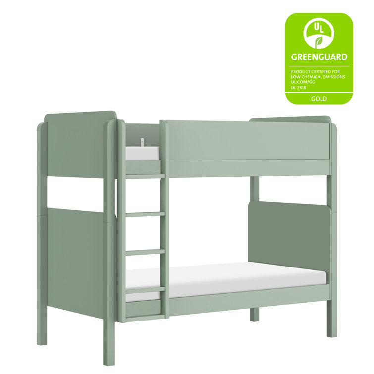Light Sage Pine Twin Bunk Bed with Ladder